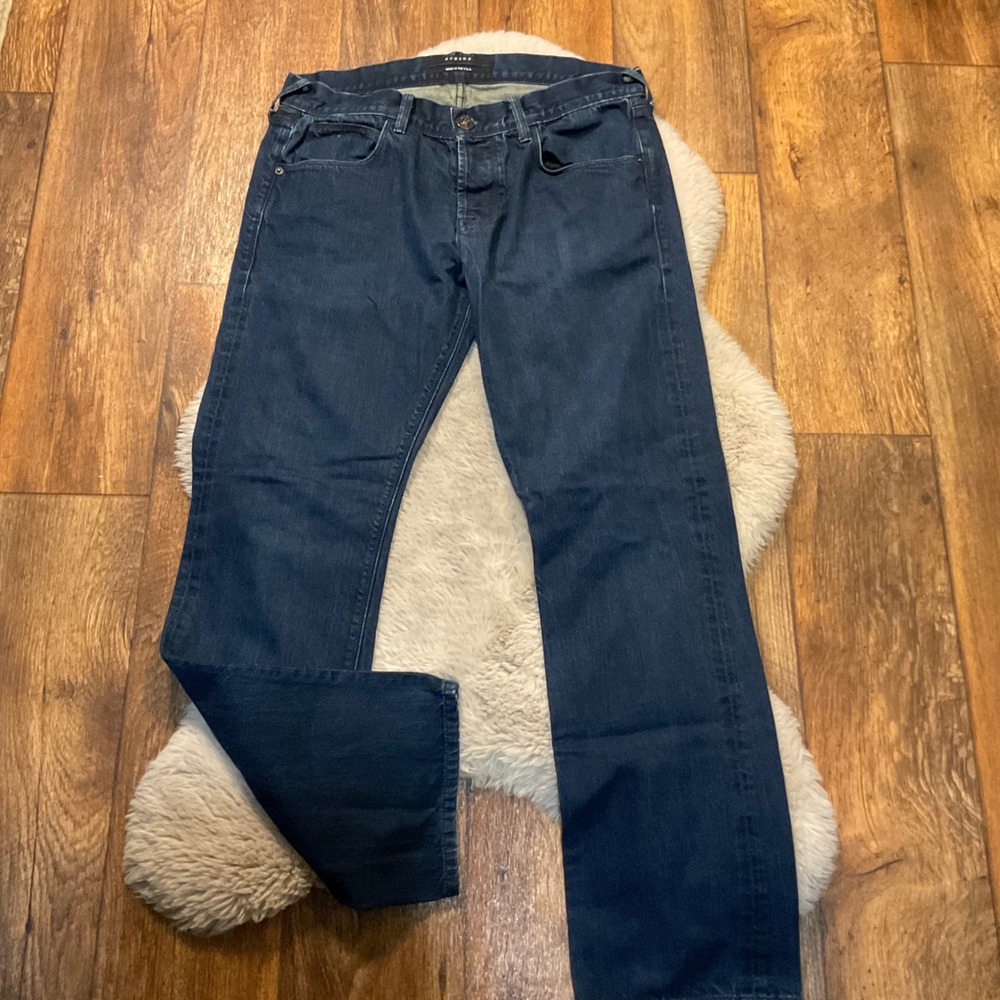 Hudson Denim Jean Size‎ 34 Dark Wash Mens Straight Leg Button Fly